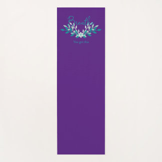 Tapis de yoga violet - Breathe, tu as ce
