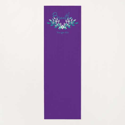 Tapis de yoga violet - Breathe, tu as ce (Devant)