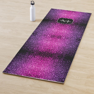 Tapis De Yoga Violet rose ombre faux parties scintillant scintil