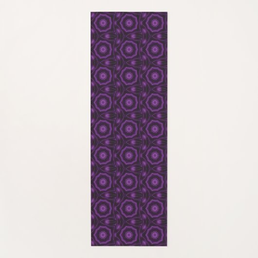 Tapis De Yoga Violet sur motif d'art abstrait géométrique noir (Devant)