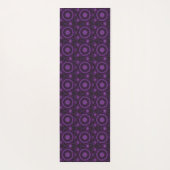 Tapis De Yoga Violet sur motif d'art abstrait géométrique noir (Dos)