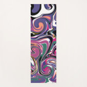 Tapis De Yoga Violet, Vert, Blanc, Marbre Rose Fluide Art (Devant)
