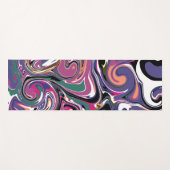 Tapis De Yoga Violet, Vert, Blanc, Marbre Rose Fluide Art (Devant (Horizontal))