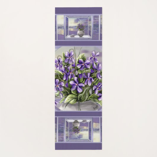 Tapis De Yoga violettes dans un bocal de lune (Dos)