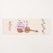 Tapis De Yoga Violon, Chaussures de Ballet, Fleurs et Papillons (Devant (Horizontal))
