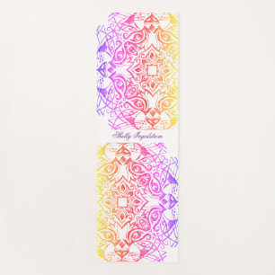 Tapis De Yoga Visage de chat Mandala Métallo brillant Look Yoga 