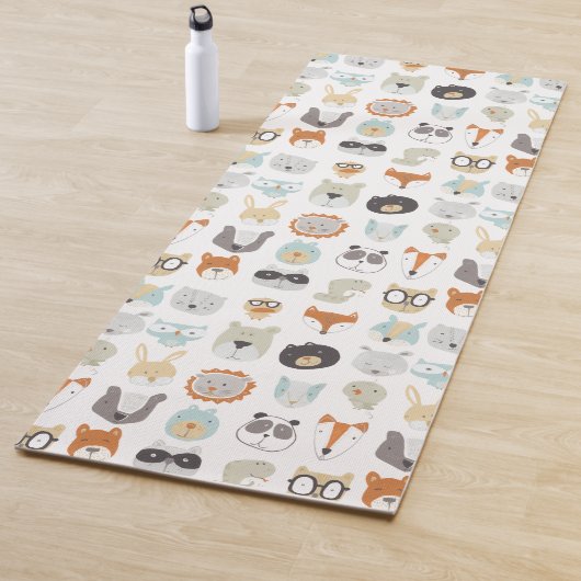 Tapis De Yoga Visages conviviaux | Portraits d'animaux mignons (En situation)