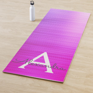 Tapis De Yoga Vitre violet Monogramme métallique