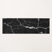 Tapis De Yoga Vitrines d'argent en faux marbre noir (Devant (Horizontal))