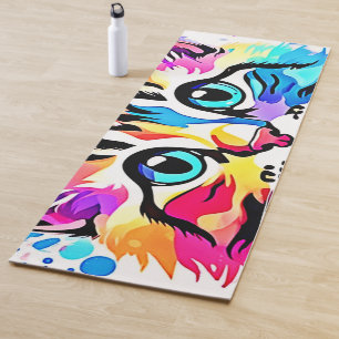 Tapis De Yoga Vivid Kitty Vibes Design