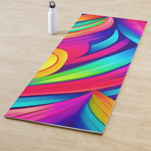 Tapis De Yoga Vortex arc-en-ciel psychédélique