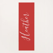 Tapis De Yoga Votre script blanc personnalisé en rouge (Dos)