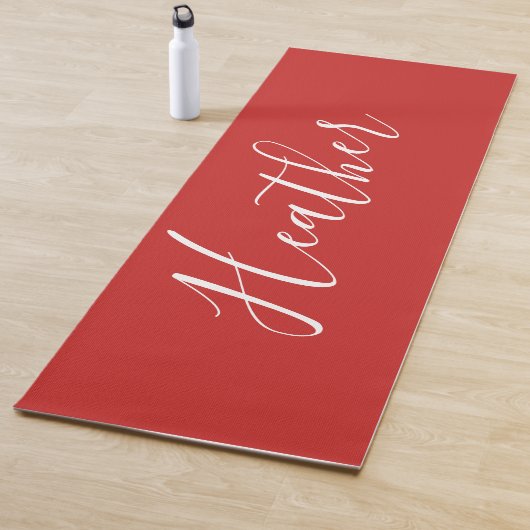 Tapis De Yoga Votre script blanc personnalisé en rouge (En situation)