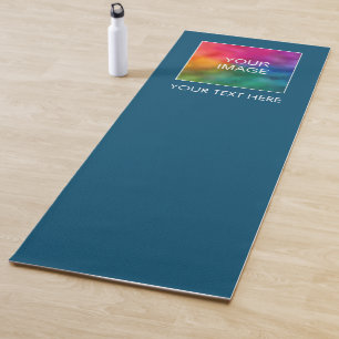 Tapis De Yoga Votre texte Photo ici Modèle Ocean Blue Fitness