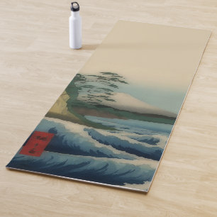 Tapis De Yoga Vue sur la mer - célèbre art japonais Yoga Mat