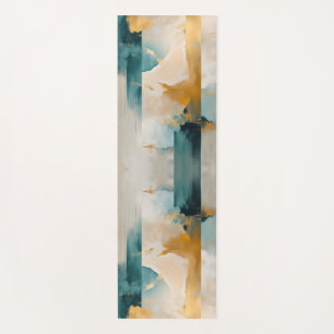 Tapis De Yoga Wabi Sabi Or et Sarcelle Abstrait