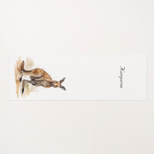 Tapis De Yoga Wanderer extérieur : aquarelle Kangaroo personnali (Devant (Horizontal))