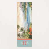 Tapis De Yoga Watercolor Tropical Hawaiian Beach (Devant)