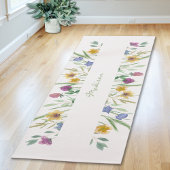 Tapis De Yoga Watercolor Wildflower Personalized 
