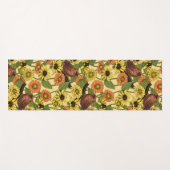 Tapis De Yoga Wens et fleurs sur jaune pâle (Devant (Horizontal))