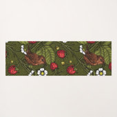 Tapis De Yoga Wens et fraises sur vert foncé (Dos (Horizontal))