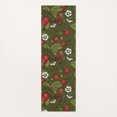 Tapis De Yoga Wens et fraises sur vert foncé (Devant)