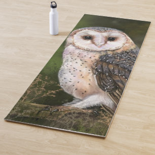 Tapis De Yoga Western Barn Owl - Migned Watercolor Painting Art