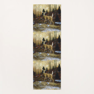 Tapis De Yoga Whitetail Deer Doe dans la forêt d'automne