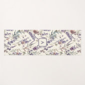 Tapis De Yoga Wildflower Lavender Boho Botanical Floral Monogram (Devant (Horizontal))