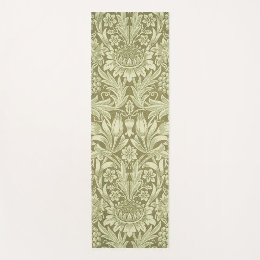 Tapis De Yoga William Morris Fleur verte tournesol (Devant)