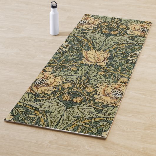 Tapis De Yoga William Morris Honeysuckle Vert Floral (En situation)