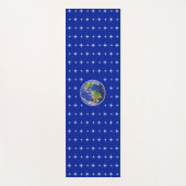 Tapis De Yoga World Globe & Stars on Blue (Devant)