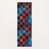 Tapis De Yoga Xadrez laranja, azul, faux manchas sujo com. (Devant)