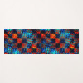 Tapis De Yoga Xadrez laranja, azul, faux manchas sujo com. (Devant (Horizontal))