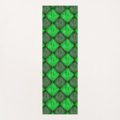 Tapis De Yoga Xadrez verde falsa grama ou folhas de coqueiro. (Devant)