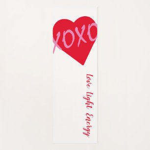 Tapis De Yoga XOXO Coeur rose Blanc XOXO Hugs Baisers Blanc