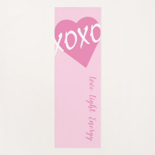 Tapis De Yoga XOXO Coeur rose Blanc XOXO Hugs Baisers Rose