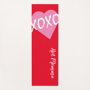 Tapis De Yoga XOXO Coeur rose Blanc XOXO Hugs Baisers Rouge