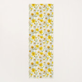 Tapis De Yoga Yellow Watercolor Wildflower Pattern  (Dos)