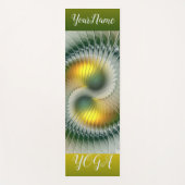 Tapis De Yoga Yin Yang Green Jaune Art Abstrait Nom fractal (Devant)