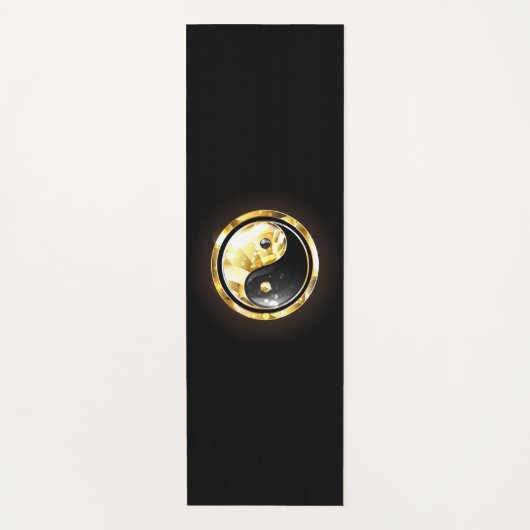 Tapis De Yoga Yin Yang or sur noir (Devant)