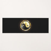 Tapis De Yoga Yin Yang or sur noir (Devant (Horizontal))