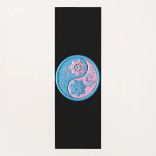 Tapis De Yoga Yin Yang sarcelle et rose