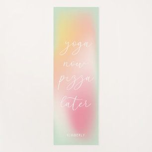 Tapis De Yoga Yoga amusant Pizza plus tard Pastel Gradient Ombre
