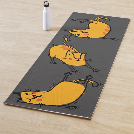 Tapis De Yoga Yoga Chats Grey (En situation)