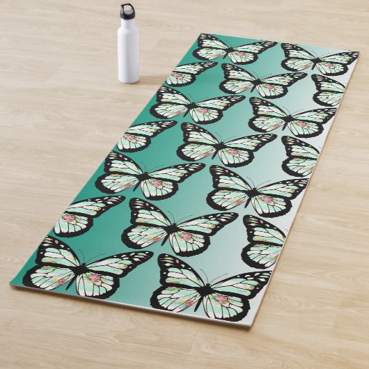 Tapis De Yoga Yoga de papillon turquoise (En situation)