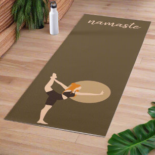 Tapis De Yoga Yoga Femmes Exercice Poses Namaste Yogi Brown