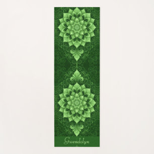 Tapis De Yoga Yoga Fleur Mandala Vert