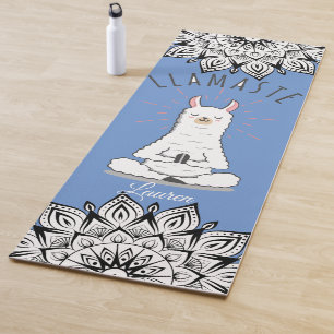 Tapis De Yoga Yoga Llama - Llamaste Pun Mindfulness Mandala Nom