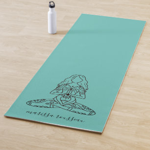 Tapis De Yoga Yoga Lotus Pose Turquoise Personnalisé Yoga Mat
